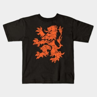 Dutch Lion Rampant, Distressed Kids T-Shirt